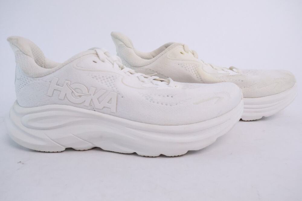 Hoka One One Clifton 10 Womens Size 6B White Athletic Running Shoes Sneakers#117